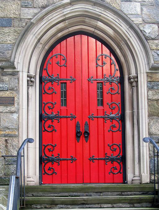 red church door